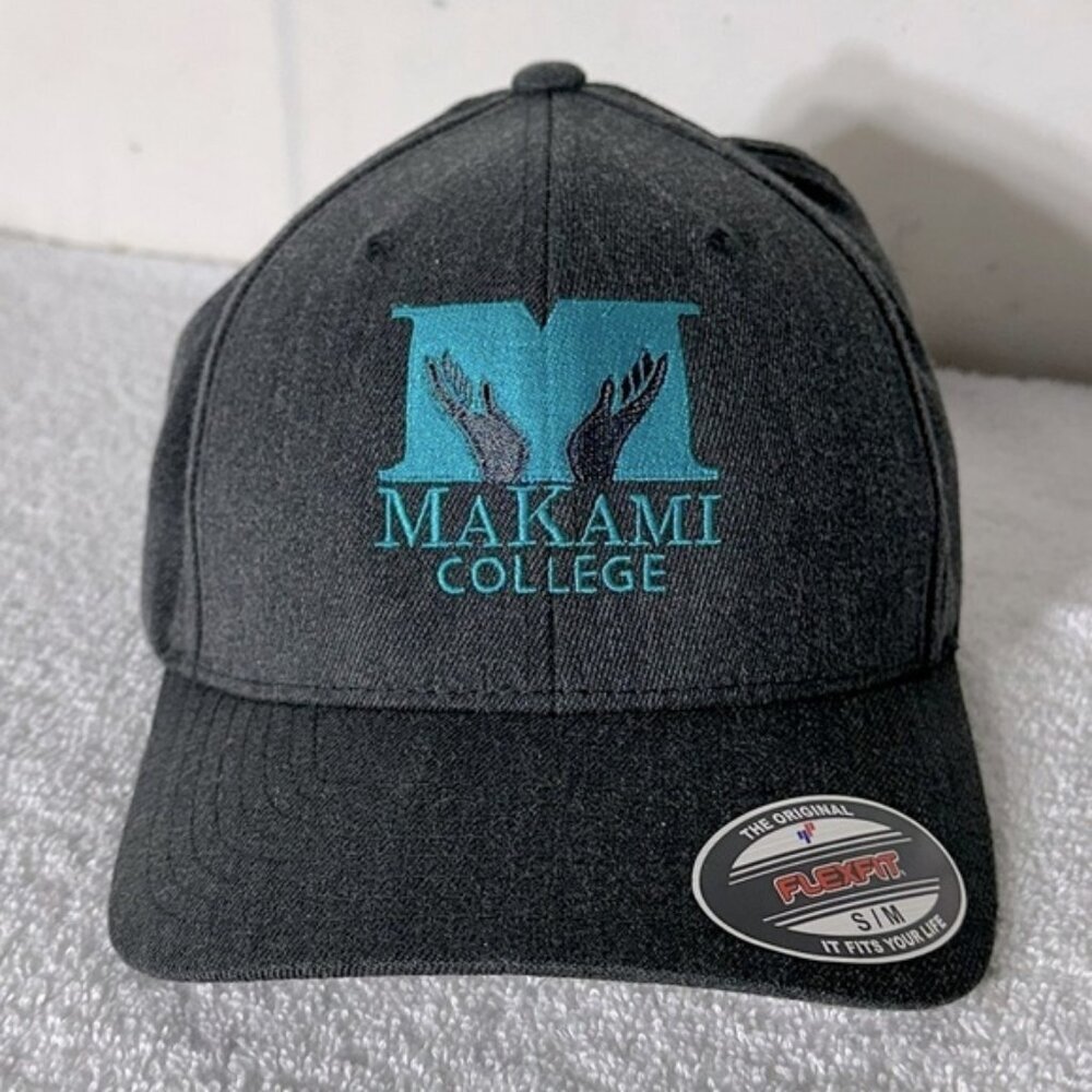 5/$25 Makami College Grey Teal Embroidered Flex Fit Hat S/M